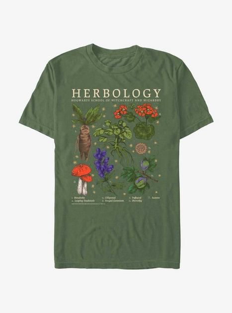 Harry Potter Herbology Garment Dye T-Shirt | Hot Topic Herbology T Shirt, Harry Potter Clothes, Harry Potter Herbology, Harry Potter Tee, Harry Potter Tshirt, Harry Potter Shirts, Harry Potter Outfits, Cute Graphic Tees, Cardigan Sweater Dress