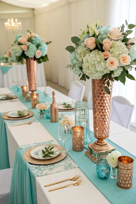 Casamento azul Tiffany: +50 ideias com a cor Tiffany blue Seafoam Wedding, Tiffany Themed Bridal Shower, 45 Birthday, Wedding Planning Boards, Boho Wedding Theme, Wedding Planning Board, Office Idea, Vert Turquoise, Planning Board