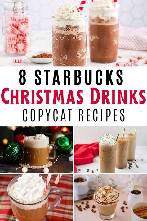 Copycat Starbucks Christmas Drinks, Starbucks Seasonal Drinks Holidays, Christmas Starbucks Drinks Recipe, Holiday Coffee Drinks Christmas, Christmas Iced Coffee Recipes, Christmas Espresso Drinks, Holiday Drinks Coffee, Christmas Cafe Drinks, Christmas Coffee Drinks Recipes