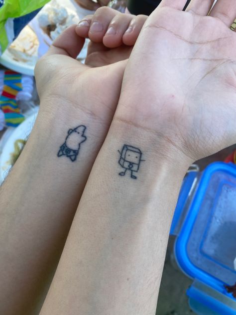 #spongebob #matching #tattoo Patrick Tattoo Spongebob, Spongebob And Patrick Tattoo Matching, Spongebob Cloud Tattoo, Goofy Matching Tattoos, Matching Tattoos Spongebob, Spongebob And Patrick Tattoos, Spongebob And Patrick Matching Tattoos, Bsf Matching Tattoos, Spongebob Matching Tattoos