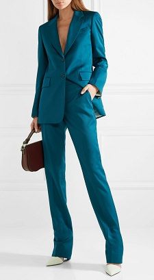 Teal Suit, Look Office, Blue Electric, Calvin Klein 205w39nyc, Trendy Swimwear, Winter Mode, Womens Fashion For Work, Fashion Over 40, Business Outfits