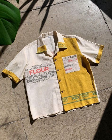 Flour Sack Clothes, Flour Sack Dress, Advertising Clothing, Reworked Clothes, Chica Cool, Color Block Shirts, 3 Women, Flour Sack, Work Shirts