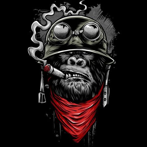 Gorillas Art, Gorilla Tattoo, Monkey Art, A Monkey, Dope Art, Dessin Adorable, Skull Art, Graffiti Art, Cartoon Art