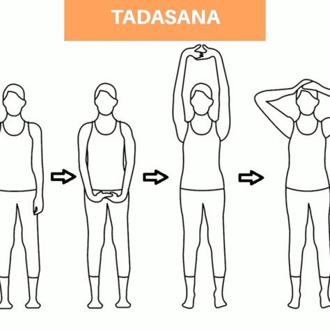 Tadasana Pose Drawing, Tadasana Pose, Human Postures, 5 Minute Yoga, Yoga Tree Pose, Yoga Drawing, Standing Yoga, Yoga Tree, Constant Headaches