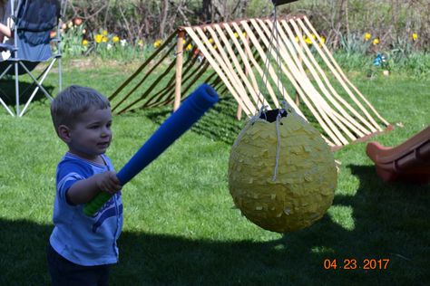 Beehive Piñata and Eeyore's House of Sticks made from strips of cardboard. Winnie The Pooh Birthday Party, Pooh Birthday Party, Stick House, Pooh Party, Pooh Birthday, Winnie The Pooh Birthday, House Diy, Bee Hive, 2nd Birthday