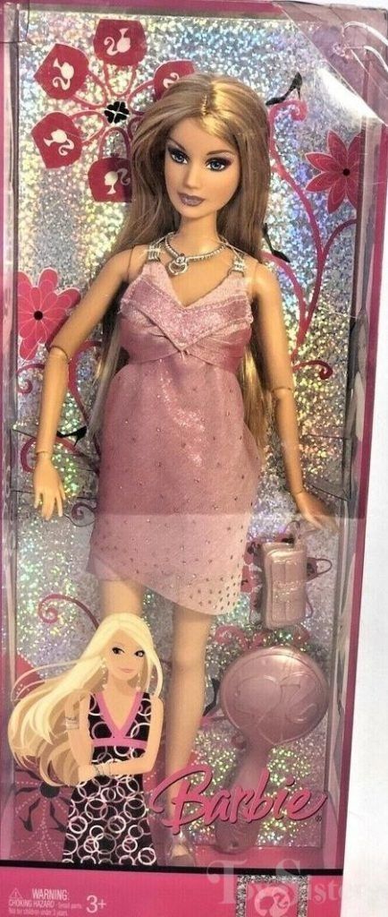 2007 Fashion Fever Barbie Pink Dress - Toy Sisters Jem Doll, Chubby Puppies, Fashion Fever Barbie, 2007 Fashion, Barbie 1990, Barbie Pink Dress, Barbie 2000, Barbie Face, Vintage My Little Pony