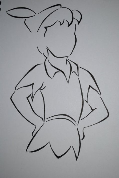 never grow up Disney Characters Outline, Character Outline, Deco Disney, Learn To Sketch, Disney Art Drawings, Disney Tattoos, Line Art Drawings, Disney Fan Art, Art Drawings Simple