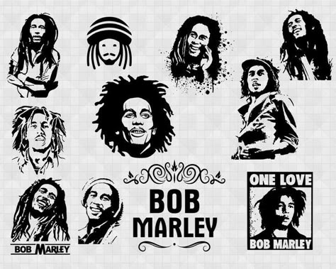 Bob Marley Silhouette, 2pac Tattoos, Bob Marley Tattoo, Bob Marley Artwork, Koi Dragon Tattoo, Bob Marley Pictures, Bob Marley Art, Bob Marley Quotes, Flash Tattoo Designs