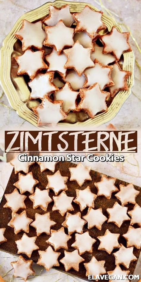 Egg Free Christmas Cookies, Star Christmas Cookies, Dairy Free Christmas Cookies, Ella Vegan, Gluten Free Christmas Desserts, Cinnamon Stars, German Christmas Food, German Christmas Cookies, Vegan Christmas Cookies