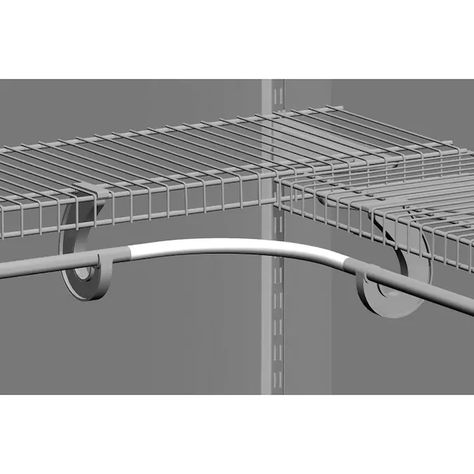 ClosetMaid White Corner Hanger Bar in the Wire Closet Hardware department at Lowes.com Corner Closet Rod, Curved Closet, Small Walk In Closet, Corner Closet, Closet Hardware, Closet Bar, Closet Rods, Corner Space, Closet Rod