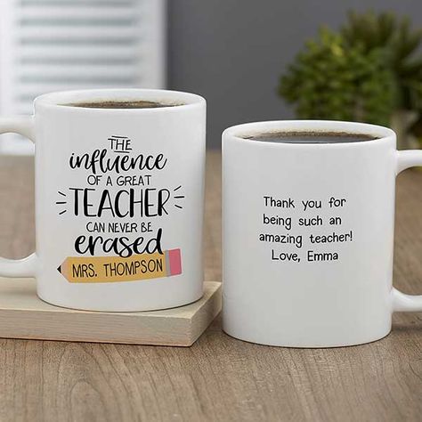 Appreciation Gifts Diy, Teacher Appreciation Gifts Diy, Air Clay, Teacher Personalized, Education Activities, Teachers Day Gifts, Personalized Teacher Gifts, Teacher Thank You, Personalized Coffee Mugs