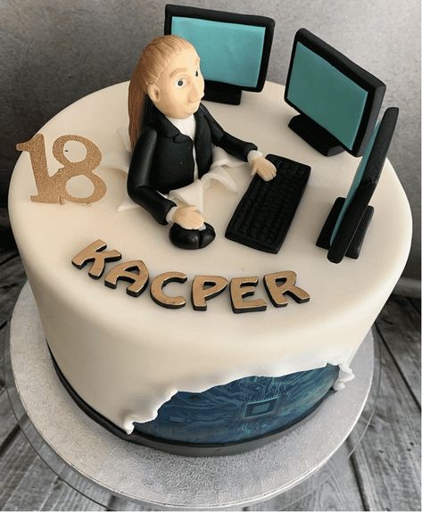 Computer Birthday Cake Ideas Images (Pictures) Computer Engineer Cake Design, Computer Engineer Cake, Computer Cake Design, Finance Cake, Computer Birthday Cake, Computer Birthday, Computer Cake, 60th Cake, Birthday Cake For Husband