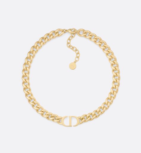 30 Montaigne Choker Gold-Finish Metal | DIOR Gold And White Necklace, Dior Gold Necklace, Christian Dior Jewelry, Jewelry 2024, Dior Necklace, Choker Gold, Luxury Gifts For Her, Dior Jewelry, Jewel Necklace