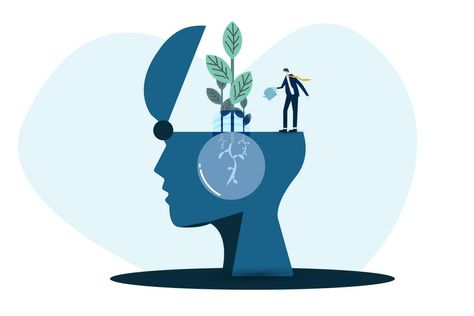 businessman Water the plants big brain for growth mindset and develop my self concept vector. Brain Vector, Big Brain, Self Concept, My Self, Business Development, Growth Mindset, Business Man, Vector Art, Brain