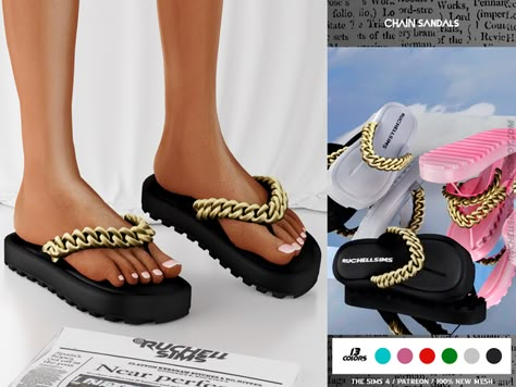 Sims 4 Free Mods, Download Sims, Chain Sandals, Sims 4 Tsr, Sims 4 Cc Kids Clothing, Urban Shoes, Play Sims 4, Cc Shoes, Sims 4 Cc Shoes