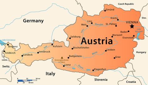 Austria map. Illustration of the map of Austria. Featuring main cities, rivers a , #Aff, #Illustration, #Featuring, #Austria, #map, #main #ad Austria Map Illustration, Map Of Austria, Austria Cities, Austria Map, Feldkirch, Hallstatt Austria, Innsbruck Austria, Map Illustration, European Cities