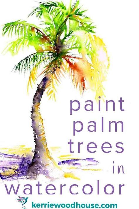 How To Paint Palm Trees, Barbados Art, Paint Palm Trees, Painting Palm Trees, Christmas Watercolors, Watercolor Palm Tree, Loose Watercolour, Palm Art, Loose Watercolor Paintings