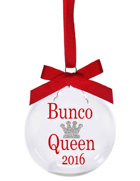 Bunco Queen 2016 Bunco Christmas ornament by KoozieQ on Etsy Bunco Ornaments, Bunco Christmas, Christmas Bunco, Bunco Gifts, Bunco Ideas, Bunco Themes, Bunco Night, Bunco Party, Glitter Crown