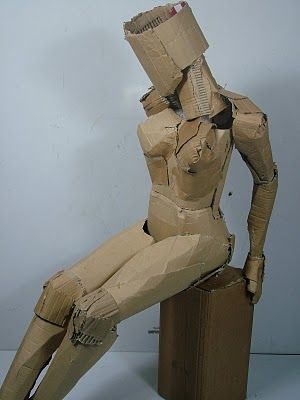 human Cardboard Body Sculpture, Cardboard Human Sculpture, Cardboard Installation Art, Human Body Sculpture, Human Figure Sculpture, Cardboard Figures, Cardboard Face, Cardboard Sculptures, Cardboard Art Sculpture