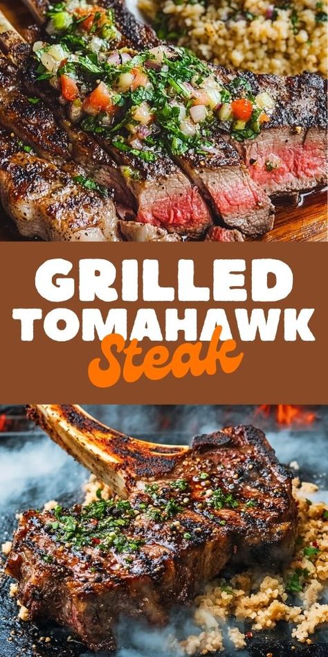 🥩 Master the art of cooking a perfect Tomahawk Steak! Whether you're grilling, using the oven, or doing a reverse sear, this guide will teach you how to cook this impressive cut of beef to perfection. Achieve a tender, juicy steak with the ideal sear and seasoning for your next special dinner. Perfect for celebrations or treating yourself! 🔥 Get the step-by-step recipe now! #TomahawkSteak #SteakRecipe #Grilling #ReverseSear #BeefLovers #DinnerIdeas #WholesomeYum Cooking Tomahawk Steak, How To Grill Tomahawk Steak, Tomahawk Steak Recipes, Easy Charcoal Grill Recipes, Tomahawk Steak On Blackstone, How To Cook A Tomahawk Steak, Tomahawk Recipe, Tomahawk Steak Recipe Oven, Tomahawk Steak Recipe Grill