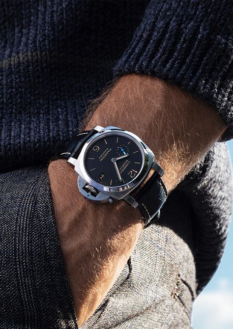 The #Luminor Marina, one of the world’s best-loved #Panerai models, is updated by the P.9010 automatic movement, with a power reserve of three days. #timepiece #luxury Iwc Watches Men, Apple Watch Men, Hublot Watches Men, Longines Watch Men, G Shock Watches Mens, Cartier Watches Mens, Top Watches For Men, Breitling Watches Mens, Panerai Luminor Marina