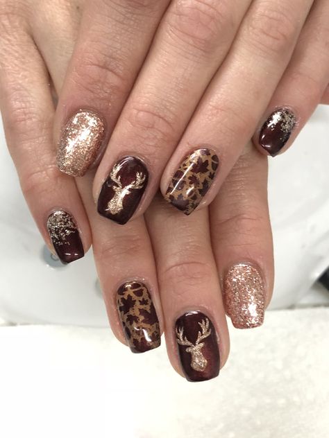 Hunting Nails, Country Acrylic Nails, Deer Nails, Fall Toe Nails, Camouflage Nails, Camo Nails, Western Nails, Country Nails, Pastel Design