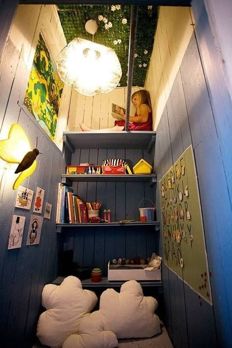 15 Awesome Kid's Reading Nook Ideas And Inspiration | Book Riot Toddler Closet Organization, Closet Nook, Reading Nook Closet, Playroom Closet, Toddler Closet, تحت الدرج, Reading Nook Kids, Kids Closet Organization, Kid Closet