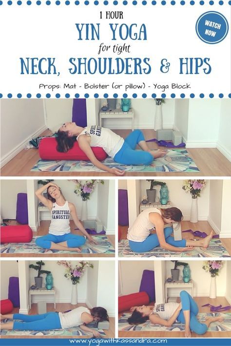 Open up your neck, shoulders and hips with this hour long Yin Yoga class. Yoga For Neck, Yin Yoga Class, Hard Yoga, Yin Yoga Sequence, Yin Yoga Poses, Restorative Yoga Poses, Yoga Studio Design, Poses For Beginners, Yoga Positions