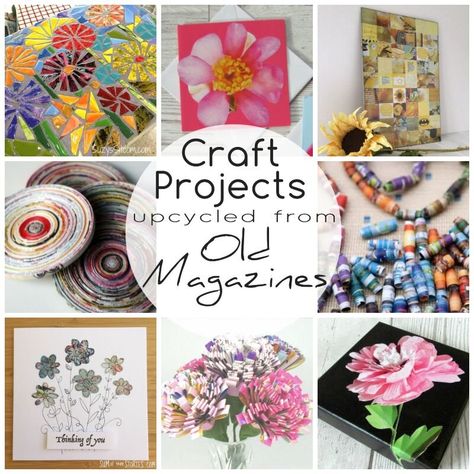 craft projects made from upcycled old magazines Recycled Magazine Art Projects, Recycled Items Crafts, Art Projects With Magazines, Crafts Made From Magazines, Things To Do With Magazines, Diy Magazine Crafts, Crafts With Old Magazines, What To Do With Magazines, Magazine Diy Ideas