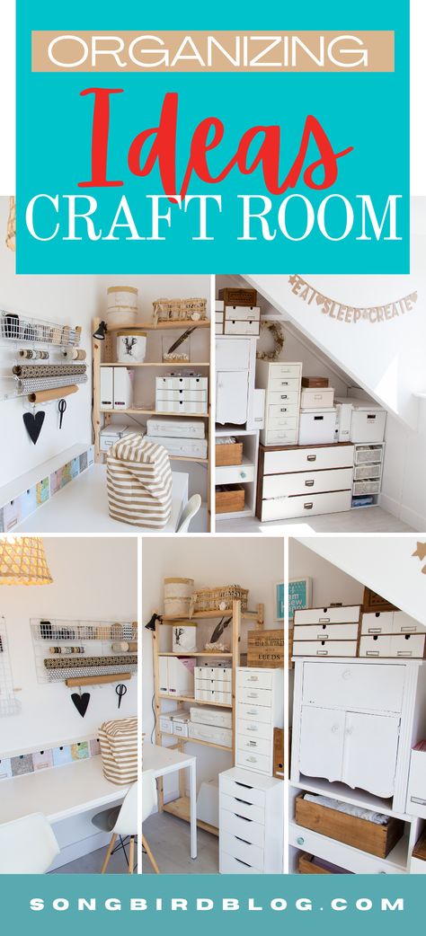 WOW! This craft room looks amazing. So small and yet so functional. Wonderful craft room organizing ideas in this post. I love all the details of this attic craft space. Attic Craft Room Ideas, Attic Sewing Room, Craft Room Organizing Ideas, Attic Craft Rooms, Room Organizing Ideas, Small Attic Spaces, Craft Room Organizing, Craft Room Organization Ideas, Small Attics