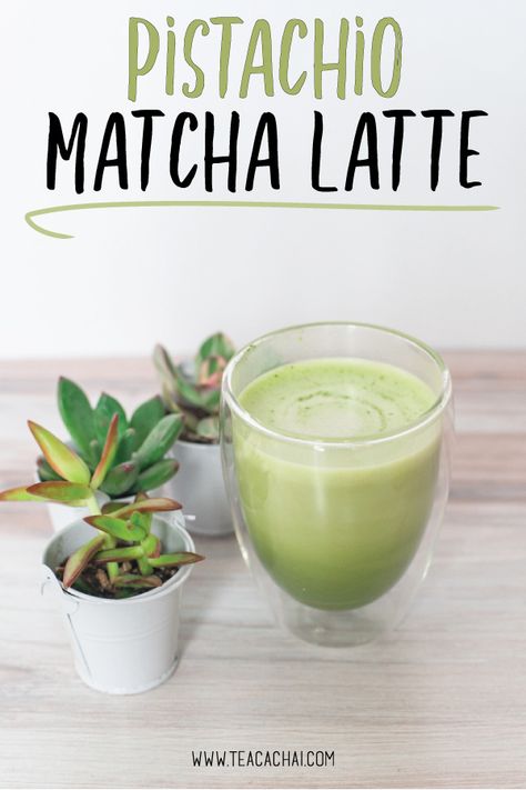 Pistachio Matcha Latte with Homemade Pistachio Milk - Tea Cachai Pistachio Matcha, Nut Milk Recipe, Matcha Drink Recipes, Pistachio Milk, Homemade Nut Milk, Green Tea Drinks, Raw Pistachios, Hot Drinks Recipes, Non Dairy Milk