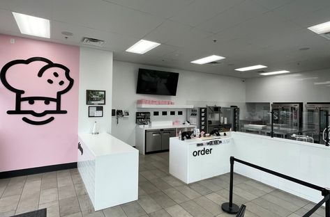 One of the newest hot spots in Sioux Falls is Crumbl Cookie known for their super large cookies filled with super deliciousness!  For this project we built the commercial retail cabinetry including the prep/POS counter, the pick-up counter and the boxing counter/floating shelves.   #commercialmillwork #commercialshelving #hanexsolidsurface #retailcabinetry Crumbl Cookie Bloxburg Build, Crumble Cookie Bloxburg Build, Crumble Cookie Bloxburg Code, Crumbl Cookies Bloxburg, Crumbl Cookie Decal Code, Crumble Cookie Decals Bloxburg, Bloxburg Crumbl Cookie Decals, Bloxburg Crumbl Cookie, Bloxburg Bakery