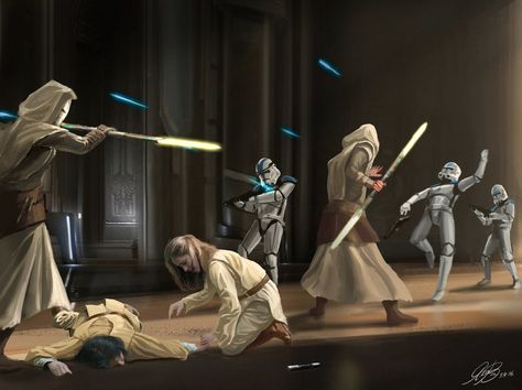 Commission Jedi Temple Guards by Entar0178 on DeviantArt Jedi Temple Guard, Quinlan Vos, Jedi Temple, Mara Jade, Order 66, Star Wars Trooper, Star Wars Characters Pictures, Star Wars Concept Art, Star Wars 2