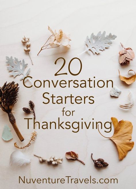 20 Conversation Starters for Thanksgiving, NuvetureTravels.com Thanksgiving Table Conversation Starters, Thanksgiving Table Topics, Table Conversation Starters, Thanksgiving Entertainment, Thanksgiving Ice Breakers, Thanksgiving Conversation Starters, Dinner Conversation Starters, Thanksgiving Questions, Entertainment Decor