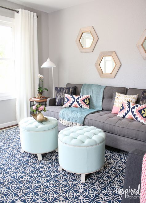 Lowe's Fall Makeover Reveal | Living Room Makeover Gray Couches, Decoration Inspiration, Apartment Inspiration, Living Room Makeover, A Living Room, Small Living Room, Small Living, Living Room Inspiration, Apartment Living