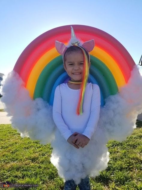 Rainbow Halloween Costume, Vampire Costume Diy, Diy Unicorn Costume, Pirate Costume Diy, Rainbow Costumes, Halloween Rainbow, Rainbow Halloween, Unicorn Halloween Costume, Costume Toddler