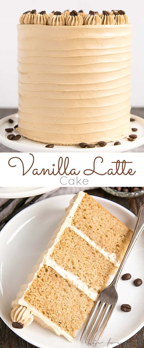 Vanilla Coffee Cake, Cupcakes White, Latte Cake, Espresso Cake, White Frosting, Layered Cake, Vanilla Latte, Vanilla Coffee, Layer Cakes