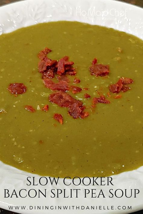 Slow Cooker Bacon Split Pea Soup Balsamic Cabbage, Pea Soup With Bacon, Split Pea Soup Slow Cooker, Split Pea Soup Crockpot, Carrot Banana Cake, Slow Cooker Bacon, Soup With Bacon, Garlic Balsamic, Indian Soup