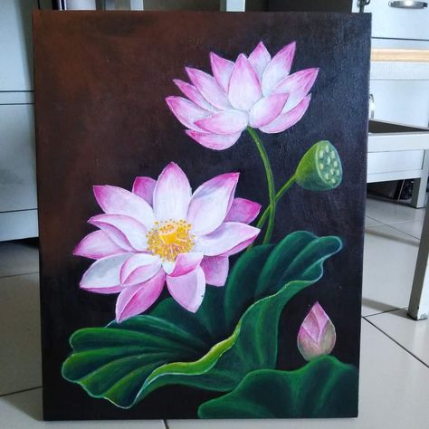 Acrylic Lotus Painting, Lotus Flower Painting Watercolors, Lotus Drawing, Lotus Flower Painting, Flower Pattern Drawing, Lotus Flower Art, Lotus Painting, Lotus Art, Flower Painting Canvas