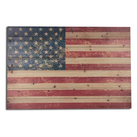 Gallery 57 USA Flag Print on Wood Wall Art, Size: Medium Plank Wall Art, Wood Plank Wall, Wood Plank Walls, Graphic Wall Art, American Flag Wood, Travel Art Print, Plank Walls, Wooden Wall Decor, Wall Graphics