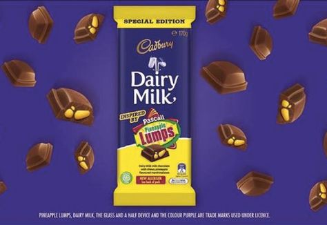 Cadbury is on flavour fire! Everytime I go to the shops, there’s a new variant to try out. But this... Cadbury Is Launching A Pineapple Lumps Chocolate Bar was published on Mouths of Mums. Pineapple Lumps, Cadbury Chocolate, Cadbury Dairy Milk, Chocolate Company, Dairy Milk, New Flavour, Chocolate Bar, Chocolate Covered, Yummy Treats