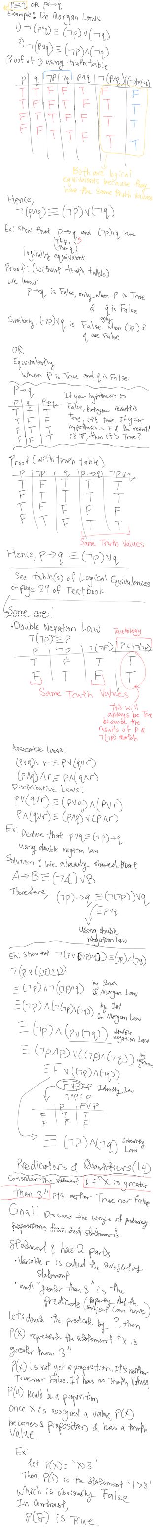 Textbook 1.3 Propositional Equivalences Def: Tautology is a statement that is always True, regardless of the truth values of its propositional variable Example: ￼ Def: Contradiction is a proposition that is always False, for any truth values of its propositional variables Example: ￼ Def: Contingency is a proposition which is neither a tautology nor a contradiction Example: Person A is either 36 years old or 38 years old (this statement is neither true nor false) Suppose Person A is 36 years. The Truth, Quick Saves