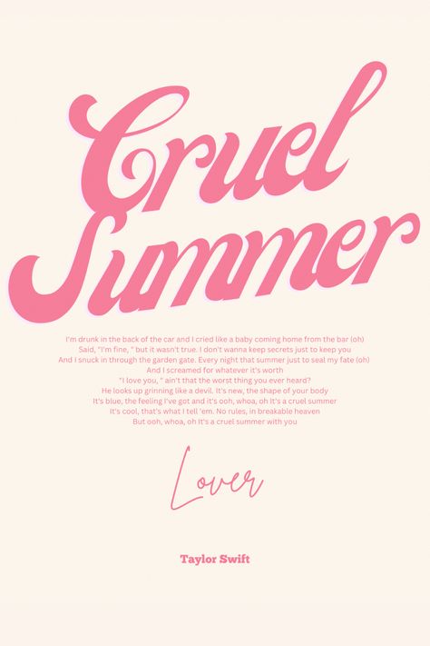 Cruel summer taylor swift Taylor Swift Posters Cruel Summer, Lover Posters Taylor Swift, Lover Room Taylor Swift, Lover Taylor Swift Poster, Cruel Summer Poster, Lover Poster Taylor Swift, Lover Album, Taylor Swift Lover Poster, Taylor Swift Room Posters