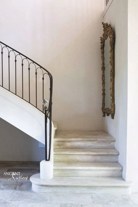 Iron Staircase Railing, Provence Interior, Foyer With Stairs, درج السلم, Foyer Staircase, Staircase Railing, Iron Staircase, Iron Stair Railing, Stair Rail