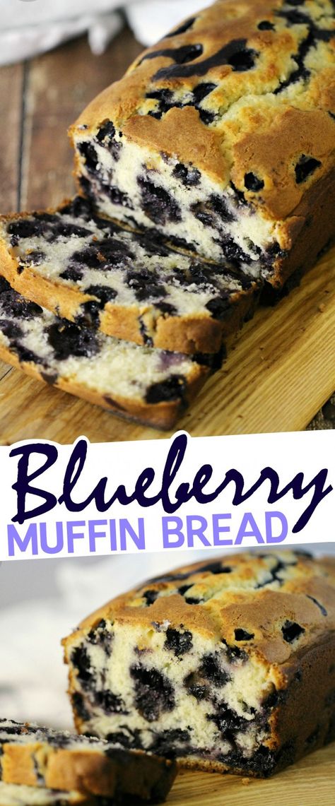 This Blueberry Muffin Bread is a favourite Recipe. This blueberry loaf is wonderful after dinner with some coffee but equally good for breakfast. Blueberry Muffin Bread Recipe, Blueberry Muffin Bread, Blueberry Loaf, Grilling Ideas, Pane Dolce, Baking Stuff, Blueberry Bread, Muffin Bread, Apple Bread