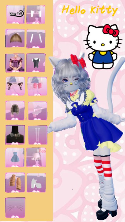 #DTI #Dresstoimpress #HelloKitty #hellokitty #DTIoutfit #2000sShow #y2k #Kawaii Cleopatra Outfit, Hello Kitty Outfits, Duo Dress, Banana Cat, Y2k Hello Kitty, Hello Kitty Dress, Y2k Kawaii, Hello Kitty Clothes, Cat Drawings