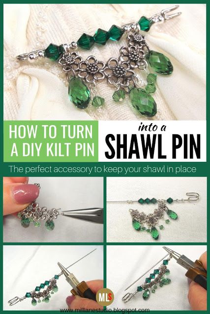 Diy Hat Pins How To Make, Shawl Pins How To Make, Braucherei Pins, Safety Pin Brooch Diy, Diy Broaches, Kilt Pin Jewelry, Jewellery Tutorial, Safety Pin Crafts, Long Hat