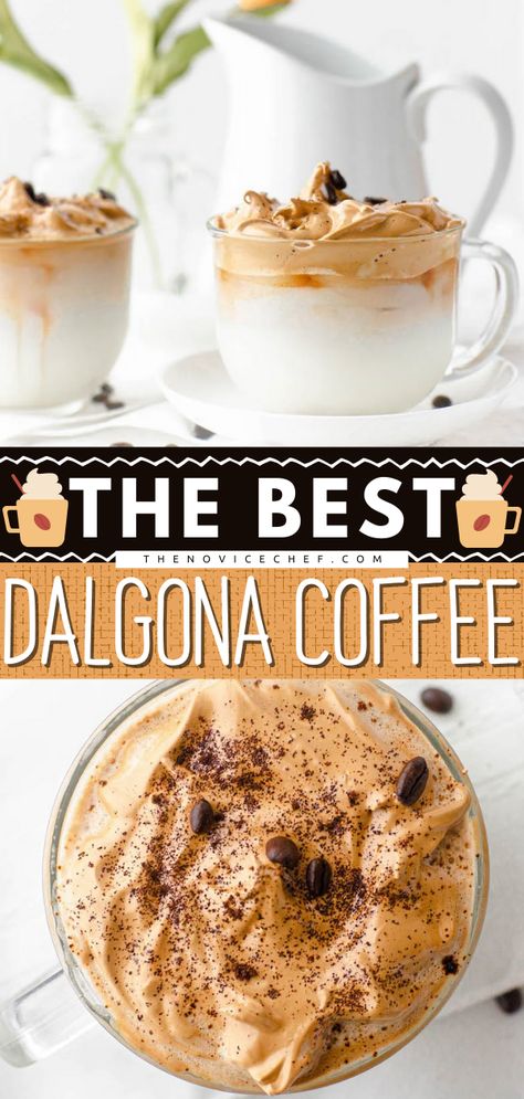 Dalgona Coffee Gourmet Coffee Recipes, Whipped Coffee Recipe, Instant Coffee Recipes, Best Instant Coffee, Instant Espresso, Coffee Yogurt, Espresso Recipes, Whipped Coffee, Meatless Main Dishes