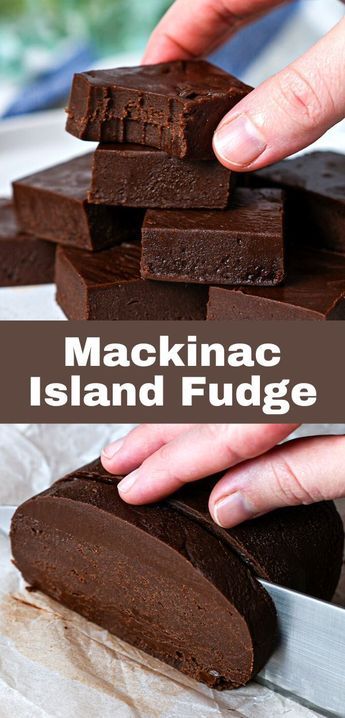 Mackinac Island Fudge Recipe, Fantastic Fudge, Lite Snacks, Mackinac Island Fudge, Best Fudge Recipe, Creamy Fudge, Michigan Food, Homemade Fudge Recipes, Fudge Chocolate