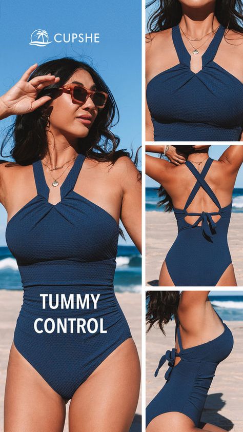 Sculpt your silhouette with Cupshe tummy control swimwear! #tummycontrol #beach #travel Women’s Swimsuits, Cupshe Clothes, Beach Glamour, Cupshe Swimwear, Trendy Beachwear, Beachwear Collection, Swimsuits Outfits, Perfect Swimsuit, Swim Fashion